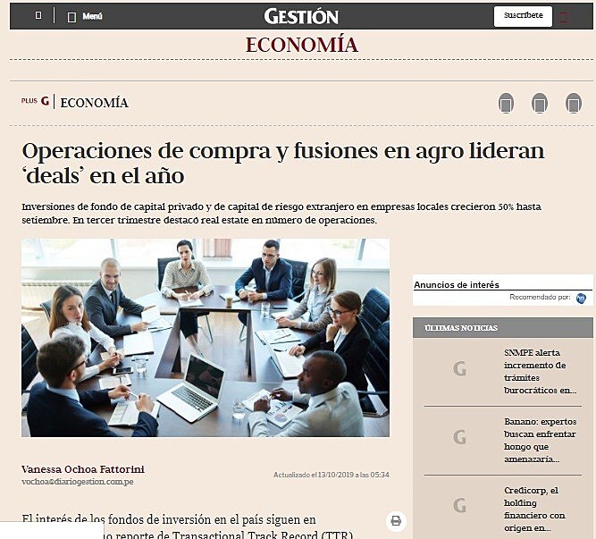 Operaciones de compra y fusiones en agro lideran deals en el ao